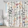 Cortina de ducha impermeable, más vendida en Amazon, hojas y flores de plantas de jungla tropical impresas en 3D, cortina de ducha de poliéster, viene con ganchos