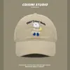 Gorra de Béisbol Bordada de Cachorro Estilo Coreano Ins Dulce y Linda para Hombres y Mujeres, Versátil para Primavera y Otoño, Hace que la Cara se Vea Más Pequeña, Gorra de Pico Suave