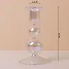Venta al por mayor, candelabro creativo de vidrio de colores retro, candelabro de lujo para decoración de mesita de noche, vela, accesorios para cenas