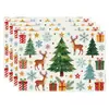 Amazon Manteles Navideños Muñeco de Nieve Árbol de Navidad Manteles Decoración de Mesa de Comedor Occidental Manteles Aislantes Fiesta Navideña