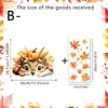 Animales de Dibujos Animados de Otoño Pegatinas Estáticas para Ventana Calabaza Linda Hoja de Arce Pegatinas de Vidrio Decoración del Hogar de Acción de Gracias Pegatinas de Flores para Ventana