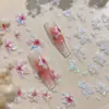 Adesivos de Unha Flor de Aurora Dinâmica Outono e Inverno Branco Brilho de Concha Florais Frescos de Alta Qualidade Decalques Adesivos de Unha