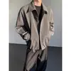 Jaqueta Americana Cleanfit Masculina Jaqueta Curta Desconstruída Masculina Outono e Inverno Silhueta Lapela do Ombro Direito