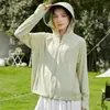 Ropa de Protección Solar para Mujer, Nuevo Modelo Verano 2026, Protección UV, Ropa Exterior, Seda de Hielo, Delgado, Transpirable, Visera Desmontable, Chaqueta de Ciclismo