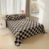Sábanas de algodón lavado al agua hipoalergénicas de una sola pieza, sábanas de cuadros simples de par individual, sábanas y fundas de almohada individuales para dormitorio y hogar, venta al por mayor