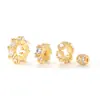 Jingde Jewelry contas separadoras de zircônia banhadas a ouro real com microincrustação, várias contas de diamante, peças separadoras de furo grande, acessórios para pulseira de pérola