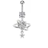 Venta Directa de Fábrica Sexy Chica Caliente Acero Inoxidable Clavo Perforado para Ombligo Gota de Agua Mariposa Flor de Amor Incrustado Zirconio Anillo para el Ombligo