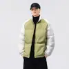 Chaqueta de Algodón Casual con Mangas Raglán y Bloques de Color para Hombre, Nuevo Modelo Invierno 2026, Cuello Alto, Corte Holgado, Abrigo de Algodón Cálido, Ropa de Abrigo