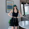 Conjunto Casual Esportivo para Mulheres 2025 Nova Moda Yoga Academia Corrida Regata Shorts Slim Conjunto de Duas Peças