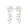 Pendientes asimétricos de perlas de imitación estilo coreano para mujer, vintage, de plata 925, con pasador Tremella, pequeños y frescos, para estudiantes.