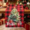 Toalla de Navidad personalizable transfronteriza, paño de cocina para platos, decoración de mesa con estampado navideño rojo, toalla festiva