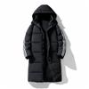 Novo Produto de Inverno 2025 para Homens e Mulheres, Capuz Espessado, Quente e Quente, Jaqueta Puffer Casual Listrada com Penugem de Pato Branca 90
