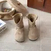 Botas para Niñas 2026 Otoño/Invierno Botas Holgadas Infantiles Botines Birkenstock Arrugados Botines Cortos para Bebé Botas Martin Botas de Cuero Suela Suave