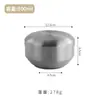 Bol de arroz de acero inoxidable de doble capa 304 estilo coreano con tapa, cuenco doméstico creativo para sopa, niños, cocina coreana, bol de kimchi