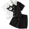Al por mayor Nuevo Estilo de Verano Casual Estilo Coreano Conjunto de Dos Piezas Transpirable de Verano para Niños y Niñas, Traje de Manga Corta para Niños
