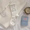 26 Meias Femininas de Algodão de Cano Médio com Borda de Renda Floral Pequena Estilo Japonês, Novidade de Primavera, com Acessórios de Pérola, Meias Moda Princesa