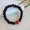Pulsera de Ágata Obsidiana Imitación Obsidiana Pulsera de Viento Simple Verde Rojo Directo de Fábrica Vidrio Simple/Esmaltado Hombre