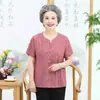 Ropa de verano para mediana edad y ancianos abuela manga corta talla grande para gordos 200 kg madre gorda camisa ropa de 60-70 años