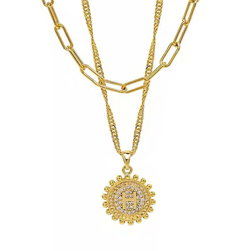 2112008 字母H项链2021年新款女秋冬双层不掉色锁骨