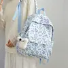 Nova mochila feminina estilosa, doce e artística, fofa, mochila de viagem leve para estudantes do ensino fundamental