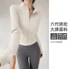 Conjunto de Ropa de Yoga para Mujer con Cuello Alto, Cremallera, Chaqueta de Secado Rápido, Pantalones de Dos Piezas Falsos, Conjunto de Ropa Deportiva para Fitness, Running, Pilates, Entrenamiento
