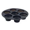 Molde para pastel de siete agujeros de venta caliente transfronteriza, molde para hornear plegable redondo DIY, molde para pastel poroso, silicona de grado alimenticio
