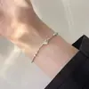 Pulseira minimalista fina de prata com design de nicho e contas para meninas, nova moda 2023