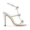 Zapatos de Tacón Alto 2026 Aliexpress Nuevo Estilo Europeo y Americano Sexy con Lazo de Pedrería Tacón Fino Sandalias de Tacón Alto de Tres Correas para Mujer
