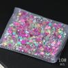 Belleza de uñas cuentas de sirena caramelo semicírculo plano cristal vidrio decoraciones de uñas agua transparente Aurora accesorios celebridad de internet Diamante