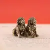 Portão do Palácio de Bronze Leão Par de Entrada para Escritório em Casa Ornamentos Morais para Casa Mesa de Chá Chá Animal de Estimação Ornamentos Decorativos Criativos