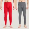 Calentadores largos para hombre de color liso sin bolitas cintura alta otoño Calentadores largos ropa interior para hombre leggings