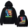 Tamaño Europeo TransfronterizoSudadera con Capucha de Hip Hop del Rapero Tupac 2Pac Moda Masculina H