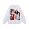 Camiseta de manga curta e manga comprida estilo hip-hop americano transfronteiriço, lavada, antiga, pesada, gola redonda, solta, casual, para amantes