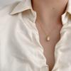 Collar con colgante de cacahuete para mujer, elegante, de lujo, con cadena de clavícula de perla, combina con todo, ideal para el cuello de novia.