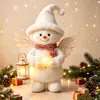 Ornaments de mesa de madeira de Natal de desenho animado retrô transfronteiriços pinguim urso boneco de neve decorações de mesa de sala de estar de feriado