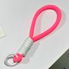 Cordón Corto para Teléfono Móvil con Bloqueo de Color, Llavero de Peluche Anudado, Correa Tejida Antiperdida, Gadget Antiperdida para Teléfono Móvil de 15 cm