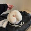 Bolsa de Pelúcia Coelho Transfronteiriça para Mulheres, Bolsa de Mão Fofa Estilo Coreano, Novo Modelo Outono e Inverno 2026, Bolsa Carteira de Orelha de Coelho