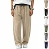 Pantalones casuales de pierna ancha de ajuste holgado para hombre, nuevos, transpirables, adelgazantes, favorecedores, elegantes, versátiles, de pierna recta, largos, de importación