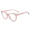 Nuevas Gafas Tr Multicolor Espejo Plano Ojo de Gato Europeo y Americano Cara Redonda Dama Espejo Plano Gafas Anti Luz Azul Montura para Miopía