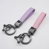 Chaveiro de couro para carro transfronteiriço, chaveiro artesanal com padrão de diamante, chaveiro de casal, chaveiro de bolsa e carro