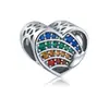 Huiyue Panjia cuentas lindo colorido amor diamante pulsera accesorios diy aleación gota aceite pulsera accesorios