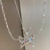 Collar de Mariposa de Doble Capa para Mujer, Mismo Estilo que en Xiaohongshu, Estilo Ins de Lujo Ligero de Nicho, Estilo Punk Cool de Gama Alta para Chicas a la Moda