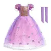 En stock ropa de verano europea y americana para niños Dibujos animados Dibujos animados Princesa Algodón manga corta vestido vestido para niños