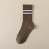 Meias para Homens e Mulheres, Estilos Outono e Inverno, Meias Longas Listradas Primavera e Outono, Antiodor, Absorventes de Suor, Respiráveis, Meia-Calça Esportiva Versátil Longa