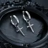 Nuevos Pendientes de Cruz Vintage de Acero de Titanio 2025 para Hombre, Clips para Orejas de Acero Inoxidable con Diseño Personalizado para Mujer, Joyería para Orejas al por Mayor