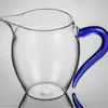 Taza Transparente de Vidrio de Borosilicato Alto con Asa de Color, Taza de Justicia, Juego de Té Kung Fu Grande para Oficina, Divisor de Té, Taza para Compartir