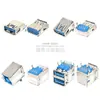 Interfaz USB Base Hembra 2.0 3.0 Enchufe Conector Macho con Carcasa Tipo A Tipo B Asiento de Boca Cuadrada Doble Capa Doble Fila