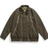 Chaqueta corta holgada de alta calidad para otoño e invierno para hombre, de manga larga, con diseño de cremallera metálica, moderna y de nicho, estilo coreano.