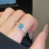 Fresco e radiante! Anel de dedo indicador borboleta oval flor zircônia nicho alta qualidade joia de mão moda luxo leve para mulheres