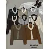 Solo Hogar VI+ Otoño Estilo Coreano Suave Bloque de Color Versátil Adelgazante Falso Dos Piezas Halter Manga Larga Tejido de Punto 98960